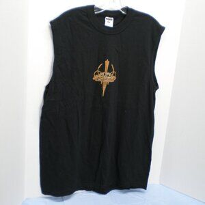 Ruff Creek Sleeveless Black Graphic Tee Shirt, Size Large